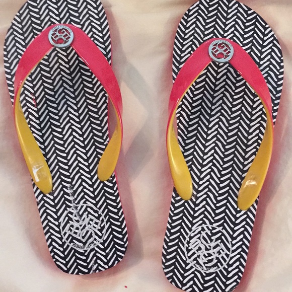 BCBGeneration Multicolored Flip Flops - Picture 1 of 5